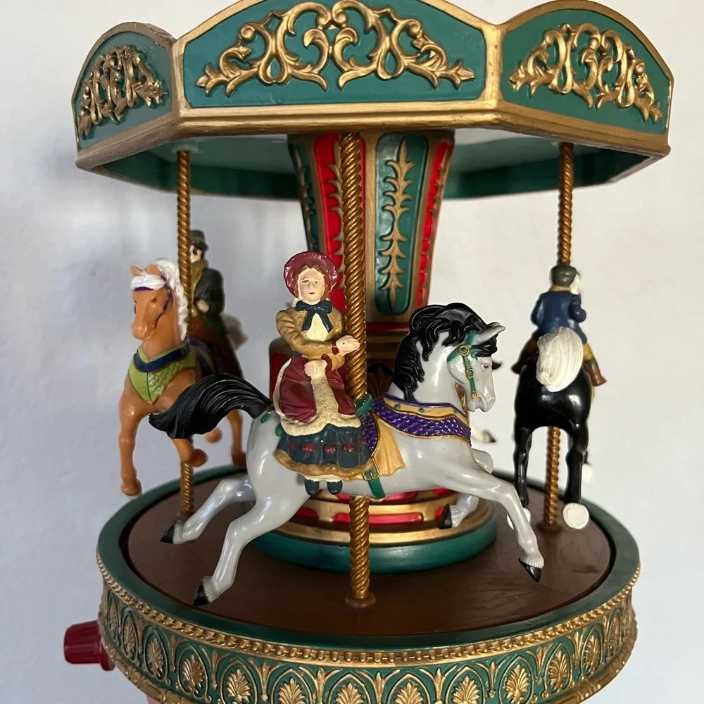 Vintage Mr Christmas Animated Holiday Carousel Merry Go Round Musical